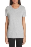 Adam Lippes Cotton Crewneck Tee In Heather Grey