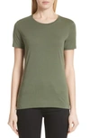 Adam Lippes Cotton Crewneck Tee In Military