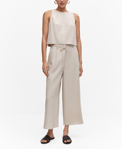 Mango Trousers Ecru
