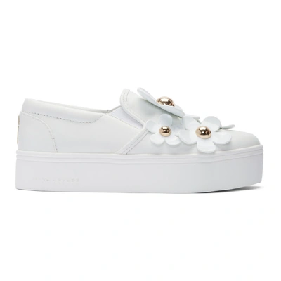Marc Jacobs Women's Daisy Leather Slip-on Platform Sneakers In White