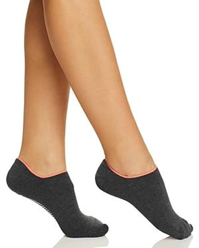 Hue Inspiration Gripper Cushion No-show Socks In Black Marled