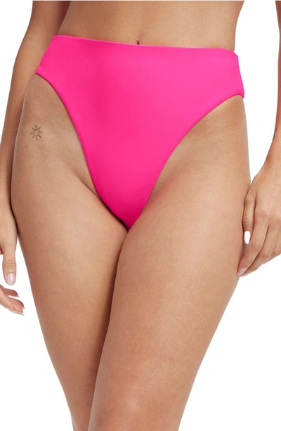Good American Womens Knockoutpink001 Better Elasticated-waist Mid-rise Bikini Bottoms
