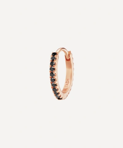 Maria Tash 18ct 8mm Black Diamond Eternity Single Hoop Earring In Rose Gold