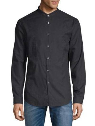 John Varvatos Classic Slim-fit Cotton Button-down Shirt In Grey