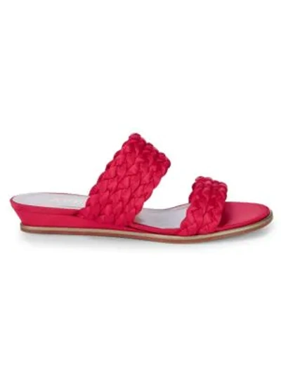 Aperlai Braided Wedge Slides In Pink