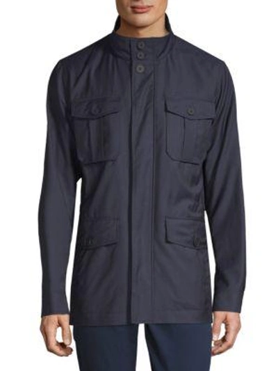 Hugo Boss T-coper Wool Jacket In Navy