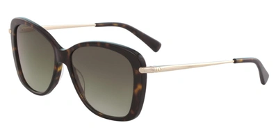 Longchamp Women's Lo616s-213 Fashion Dark Havana Sunglasses In Brown