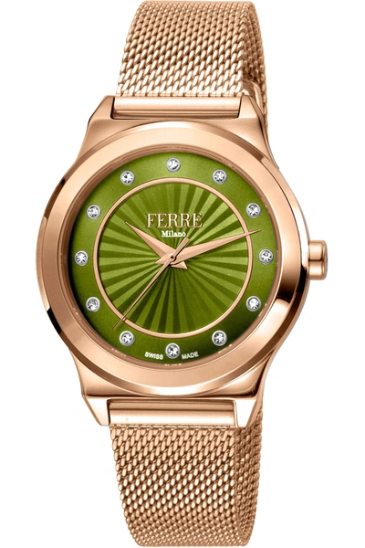 Ferre Milano Women's Fashion 34mm Quartz Watch In Gold