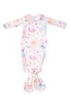 Copper Pearl Babies' Newborn Knotted Gown In Bloom