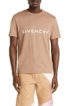 Givenchy Slim Fit Cotton Logo Tee In Beige