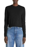 The Elder Statesman Simple Crop Cashmere Sweater In Black