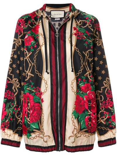 Gucci Nylon Hooded Jacket In Multicolor