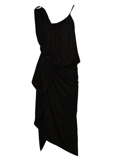 Paco Rabanne Gathered Detail Dress In Black