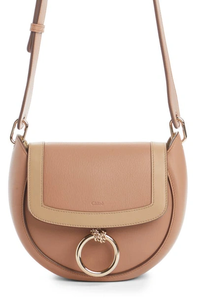 Chloé Small Arlene Leather Crossbody Saddle Bag In Woodrose 527