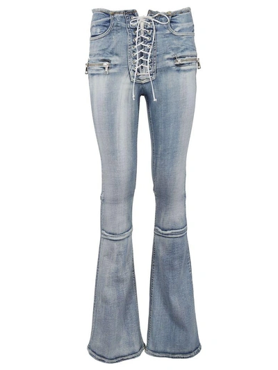 Ben Taverniti Unravel Project Project Lace-up Jeans In Blue No Co