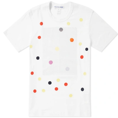 Comme Des Garçons Shirt Comme Des Garcons Shirt Multi Polka Dot Print Tee In White