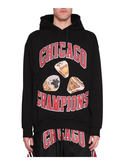 Ih Nom Uh Nit Chicago Rings Cotton Hoodie In Nero