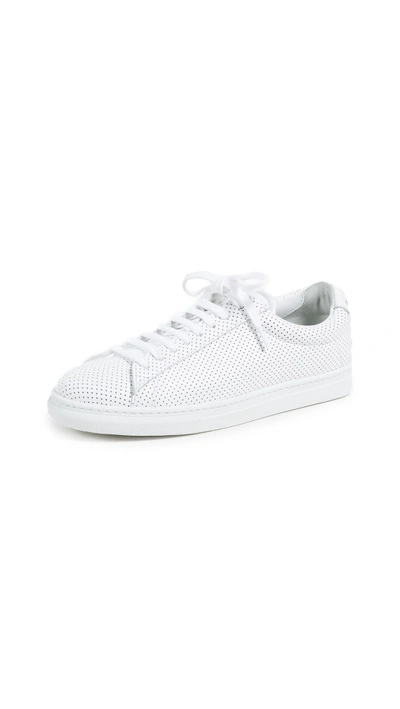 Zespà Perforated Laceup Sneakers In White