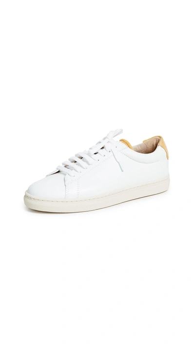 Zespà Lace Up Sneakers In White/mustard