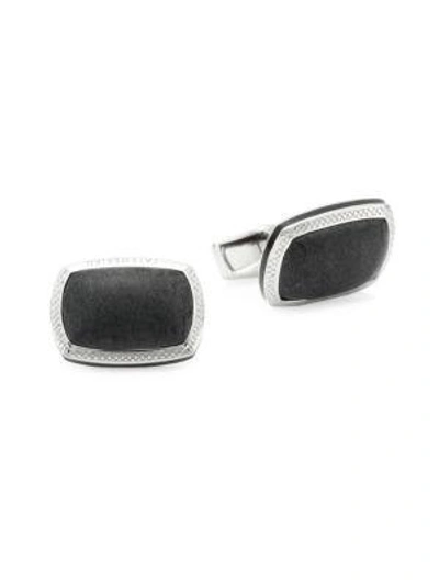 Tateossian Men's Signature Pillow Onyx & Sterling Silver Cushion Cufflinks