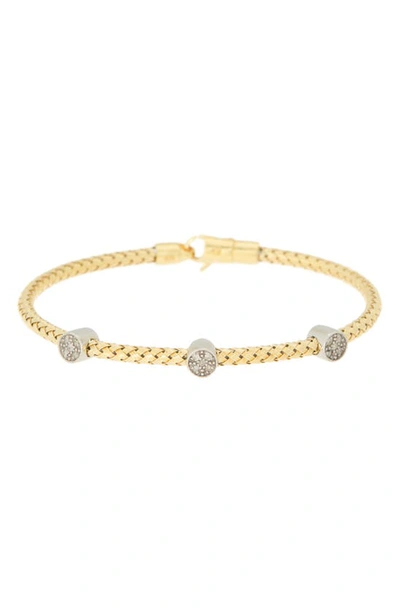 Meshmerise Diamond Bangle Bracelet In Yellow