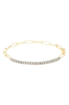 Meshmerise Diamond Paperclip Link Bangle Bracelet In Yellow