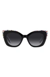 Kate Spade Marigolds 51mm Gradient Cat Eye Sunglasses In Black/ Grey Shaded