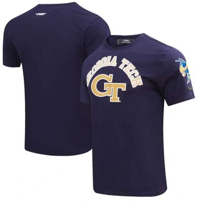 Pro Standard Navy Georgia Tech Yellow Jackets Classic Stacked Logo T-shirt