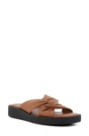 Dune London Lizo Platform Slide Sandal In Tan