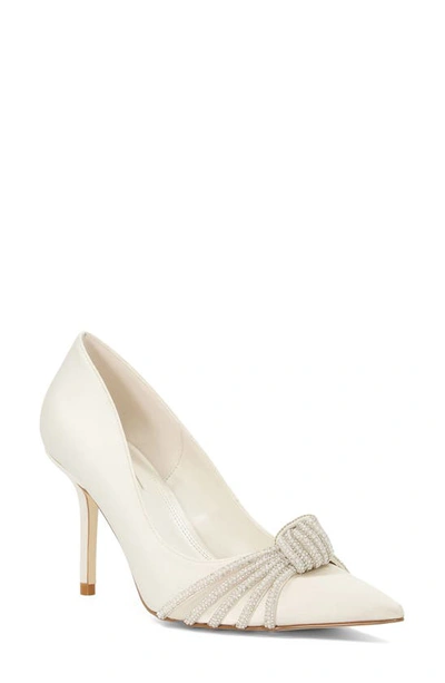 Dune London Beautys Imitation Pearl Pointed Toe Pump In Ivory
