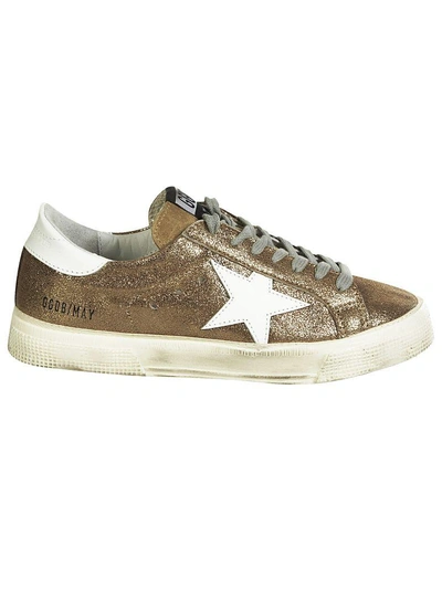 Golden Goose Glitter Detail Trainers In Gold White