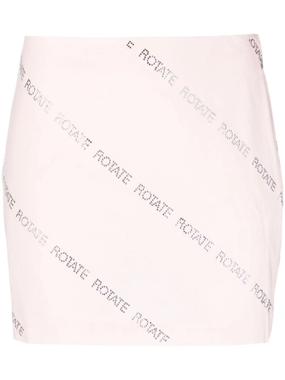 Rotate Birger Christensen Rotate Crystal Poplin Mini Skirt In Pink