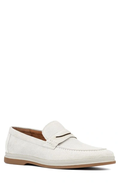 Vintage Foundry Menaham Perforated Leather Loafer In White