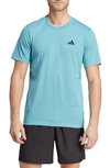 Adidas Originals Feel Ready Training T-shirt In Preloved Blue/ Black