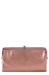 Hobo 'lauren' Leather Double Frame Clutch In Cameo