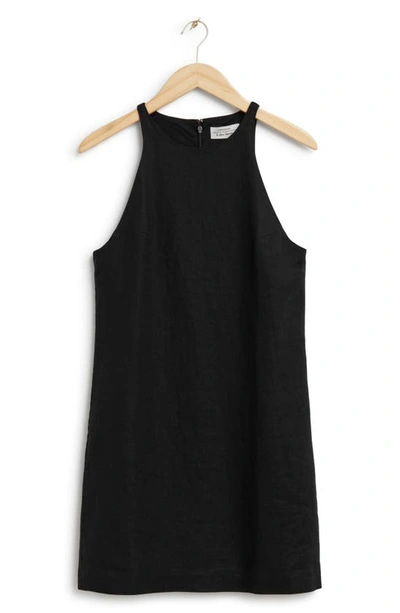 & Other Stories Cutaway Linen Tank In Black