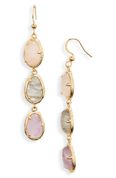 Nordstrom Semiprecious Stone Drop Earrings In Rose Quartz- Amethyst