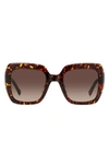 Kate Spade Naomis 52mm Gradient Square Sunglasses In Havana/ Brown Gradient