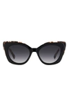 Kate Spade Marigolds 51mm Gradient Cat Eye Sunglasses In Black Pink Havana/ Gray Polar