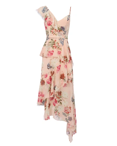 Nicholas Strappy Ruffle-trimmed Floral Dress In Pink