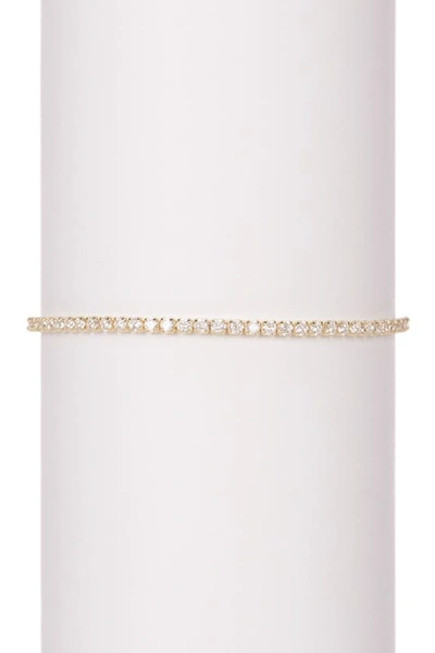 Savvy Cie Jewels Sterling Silver Cz Pull Tennis Bracelet In Yellow