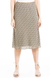 Max Studio Printed Satin Midi Skirt In Crm Caremarel Geo