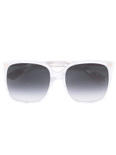 Gucci Oversize Gradient Square Sunglasses In White