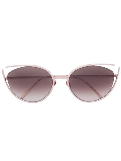 Linda Farrow Cat Eye Sunglasses In Neutrals