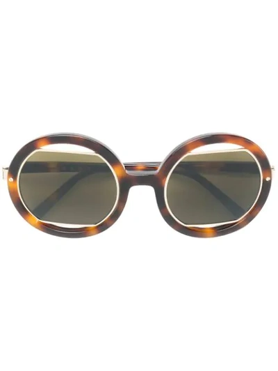 Marni Eyewear Oversized Round Sunglasses In Brown