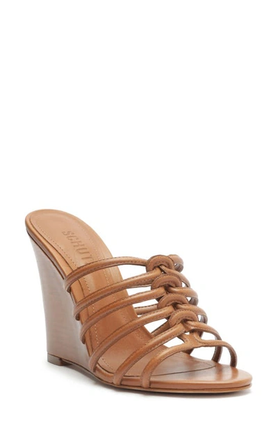 Schutz Octavia Wedge Slide Sandal In New Wood