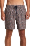 Rvca Barnes Swim Trunks In Moody Blue