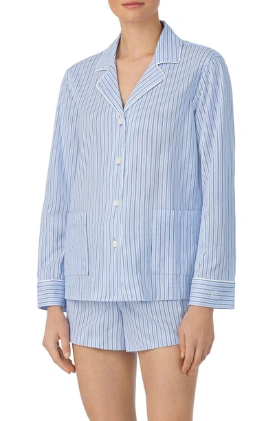 Lauren Ralph Lauren Print Organic Cotton Short Pajamas In Blue Stp