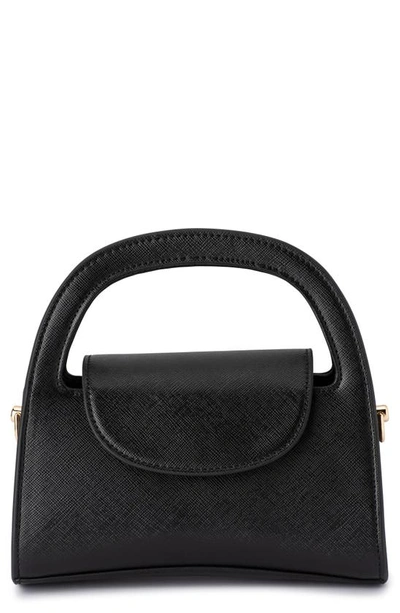 Olga Berg Ivy Curved Top Handle Bag In Black
