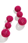 Baublebar Triple Beaded Drop Earrings In Pink